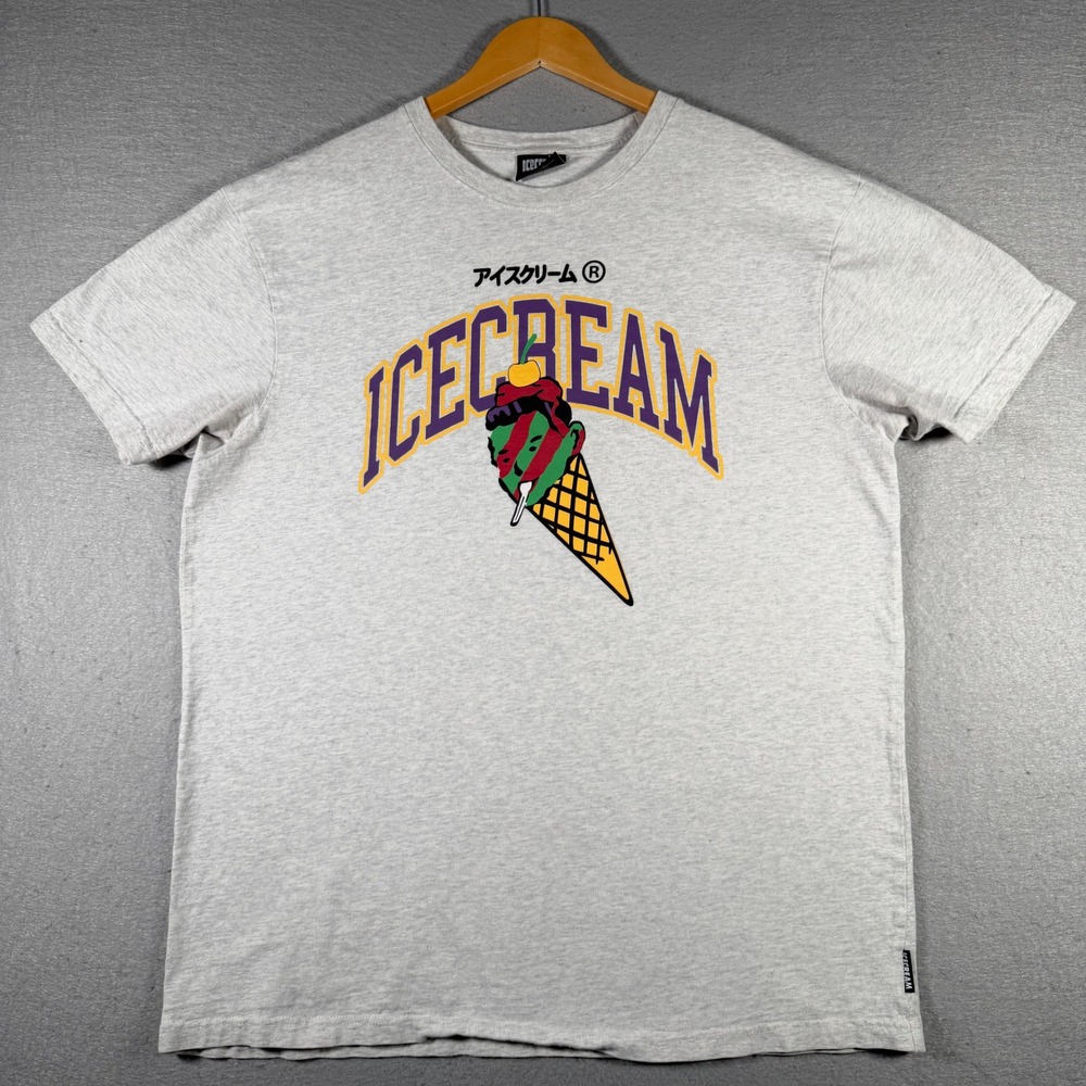 Ice Cream Billionaire Boys Club Mens 2XL Gray Zombie Graphic T-Shirt Katakana